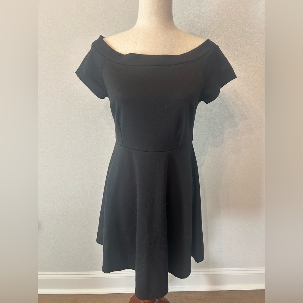 Altar'd State Black Off-Shoulder Mini Dress